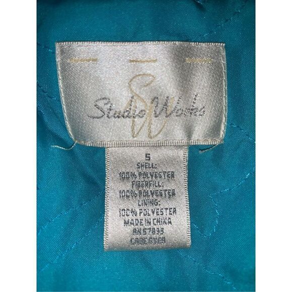 Vintage Blue Quilted Snap Down Jacket Small - Picture 10 of 10